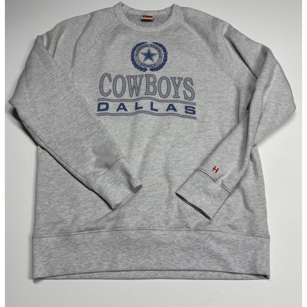 Homage Dallas Cowboys‎ Crest Crewneck Long Sleeve Large Gray